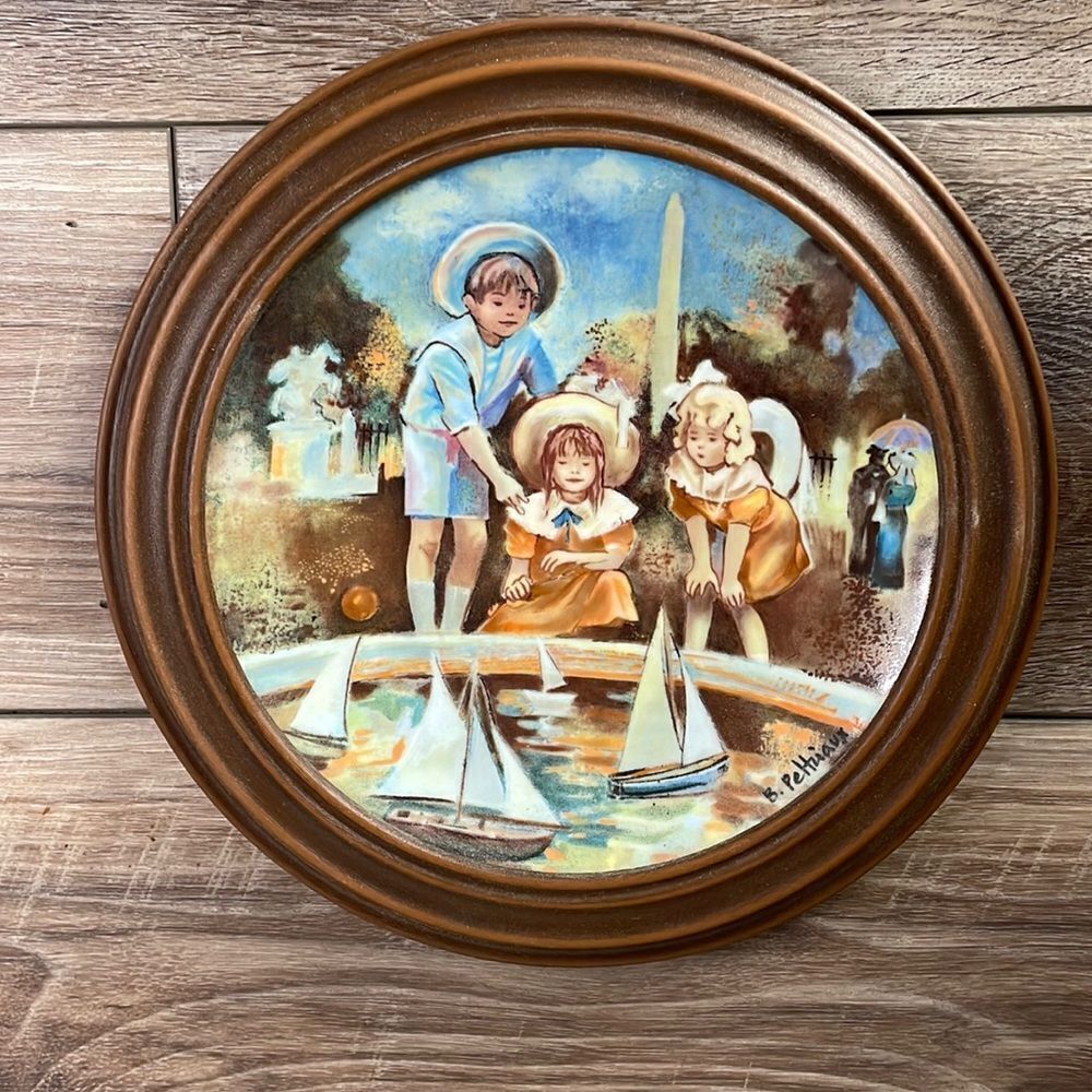 Limoges Setting Sail at the Tuileries B.Peltriaux collectors plate 1986